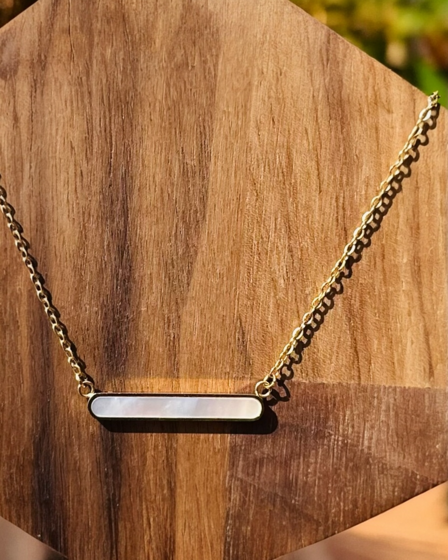 Mother of Pearl Bar Necklace