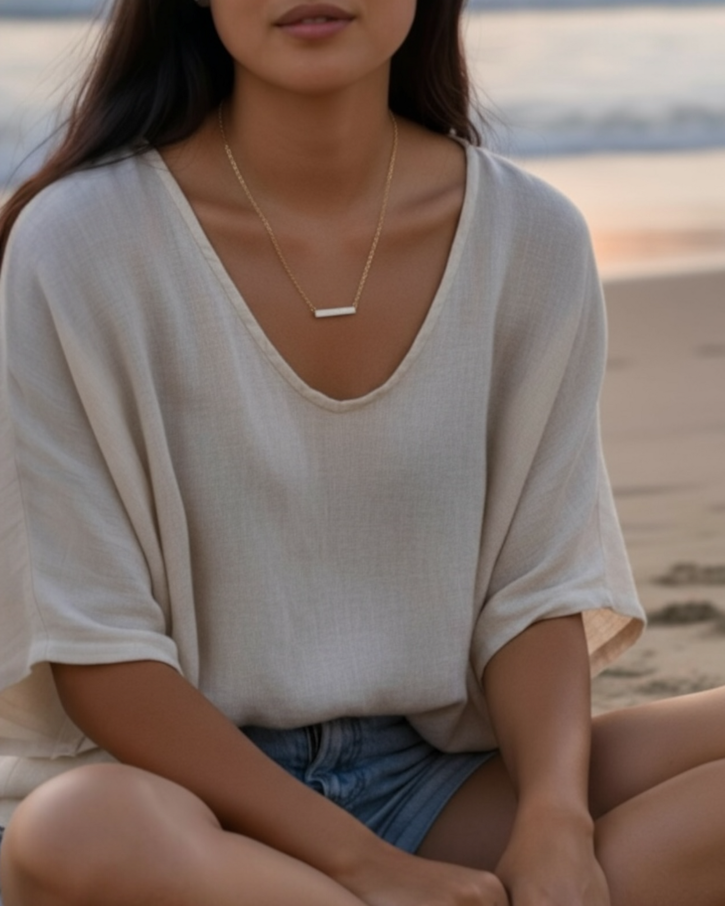 Mother of Pearl Bar Necklace